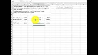 Building a Balance Sheet and calculating Net Working Capital