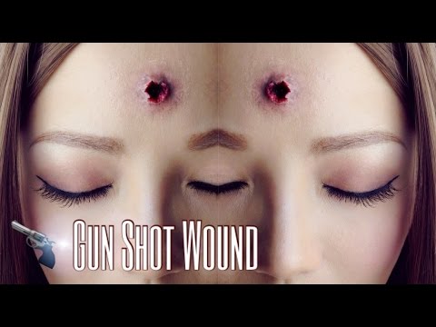 [萬聖節化妝教學] 特技化妝～子彈洞 Gunshot Wound Halloween Makeup Tutorial ~Makeup By # ...