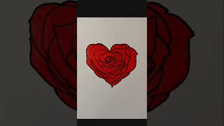 How to draw a Heart Rose #drawing #drawingtutorial #tutorial #rose #rforrabbit #rinf #tari #romy #yt