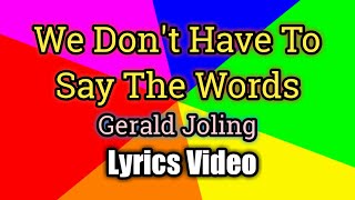We Don't Have To Say The Words - Gerald Joling (Lyrics )
