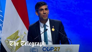 Watch: Rishi Sunak delivers his speech at Cop27 summit in Egypt