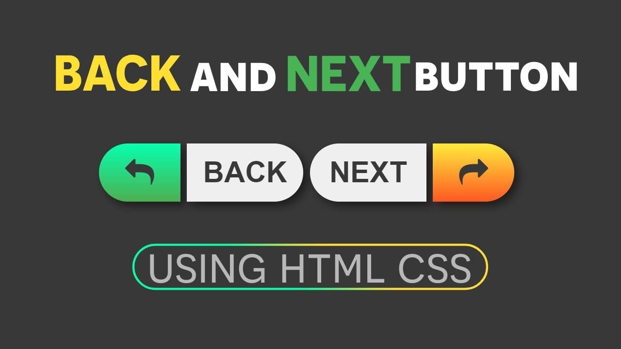 Back & Next Button Icons Using HTML CSS | Html Css Projects | Html Css ...