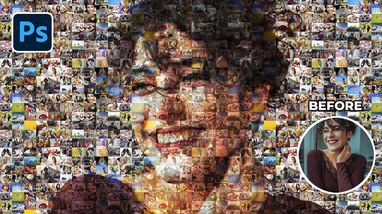 Create Mosaic Photo Effect In Photoshop! - YouTube