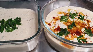 טחינה ירוקה וממרח חומוס ב-5 דקות Green tahini salad and hummus salad in five minutes