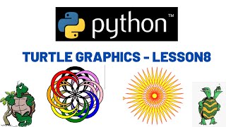 Python Turtle graphics Tutorial - LESSON 8 (isdown, hideturtle, showturtle , fillcolor , filling)