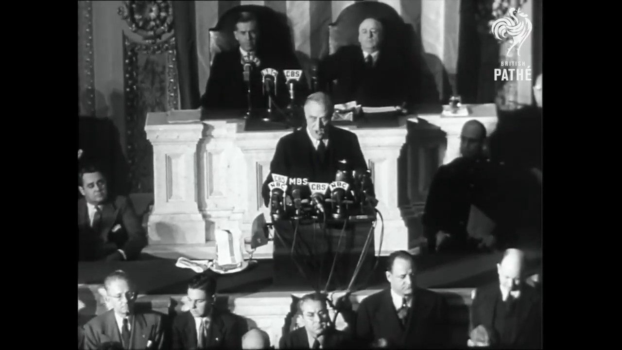 America Declares War On Japan President Roosevelt Speech - YouTube