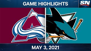 NHL Game Highlights | Avalanche vs. Sharks - May 3, 2021