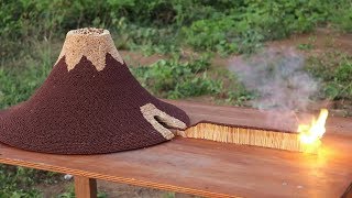 Making VOLCANO by 100000 Matches Chain Domino Reaction