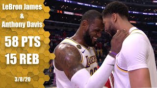 LeBron and AD combine for 58 points in Lakers vs. Clippers showdown | 2019-20 NBA Highlights