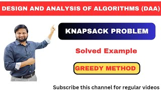 knapsack problem using greedy method| DAA | Algorithms| solved examples