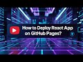 Code with me #6 | How To Deploy React App on GitHub Pages? | For FREE