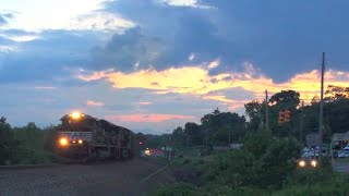 NS 68V (Loaded Limestone) Leaving Asheville at Sunset w/ OLS C40-9W #9253