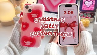 TRANSFORM YOUR iPHONE \u0026 ANDROID PHONE with a CUSTOM CHRISTMAS JOLLY THEME 🍬 HOLIDAY CUSTOMIZATION 🎄🐇