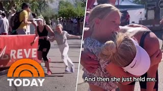 Daughter jumps into race to help struggling mom finish marathon