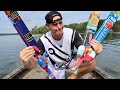 2 Days Eat Only What I Catch Using Kiddie Fishing Rods! (Catch Cook Camp)