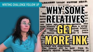 OBITUARY Mysteries: Why Do Some Family Members Get More Ink? - Writing Challenge Follow Up