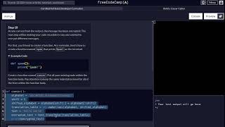 FreeCodeCamp - Python Project - Step 10 of 25 - Caesar Cipher