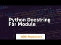 python docstring for module