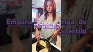 Empanadas de tinga de pollo #fyp #recetas #recetasfaciles #mexicanfood #parati #viralshortsvideo