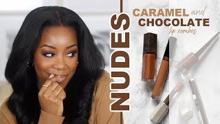 BEST CARAMEL NUDE GLOSSES + FENTY LIP COMBOS YOU SHOULD TRY! | *UPDATED* NUDE FAVES | Andrea Renee