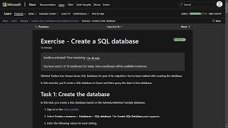 Exercise - Create a SQL database