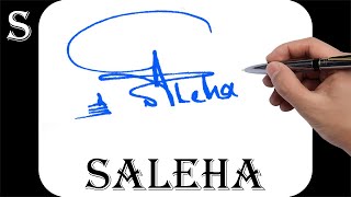 Saleha name signature design - S signature style - How to signature your name