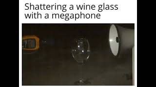 Shattering a wine glass with a megaphone