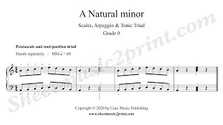 A Natural minor - Piano Grade 0