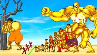 Evolution Of GOLD HULK Family \u0026 SPIDERMAN, SUPERMAN Playing Squid Game 2 Animation | 어몽어스 오징어 게임 2