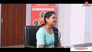 PRIYADARSANI PUJARI || RANK 623 || OAS 2022 || Mock Interview || APTI PLUS