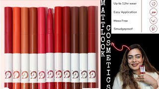 Mattlook Cosmetics Power Last Lip Stain Crayon Swatches \u0026 Review | *New* 3 Shades Swatches | QQ