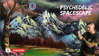Psychedelic Space Landscape Painting Tutorial by Paint With Josh . Bob Ross Wet on Wet for beginners