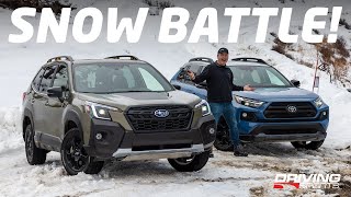 Snow Battle! Subaru Forester Wilderness vs. Toyota RAV4 TRD Off-Road