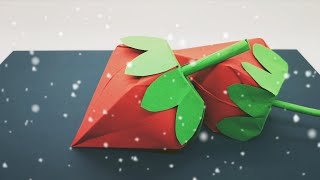 Paper Folding | How to make a paper strawberry - Step by Step | Origami |