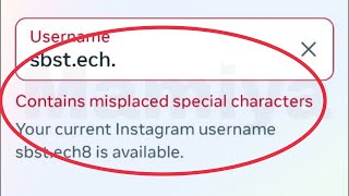 Instagram Fix Username Contains misplaced special characters Problem Solve