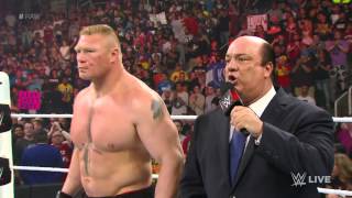 Brock Lesnar demands a WWE World Heavyweight Title rematch with Seth Rollins: Raw, March 30, 2015