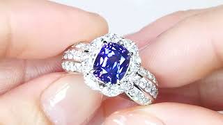 Unheated Vivid Ceylon Color Change Sapphire Ring at  3.26 carats by Kat Florence KF07931