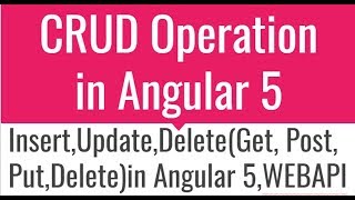 CRUD Operations in Angular 5 with restful service