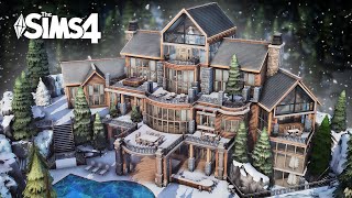 Sims 4 LUXURIOUS WINTER MANSION | Mountain Lodge (No CC Speed Build)