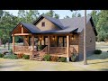 29' x 33' (9x10m) This Small House is Absolutely Perfect and Cozy | 2-Bedroom Wood Cabin Design !!!!