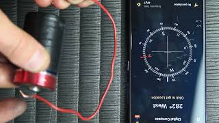 compass in the magnetic field of a conductor carrying current