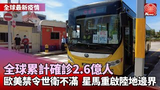 【最新全球疫情】轟歐美貿然祭旅行禁令 世衛：應遵循科學｜美增逾2萬例 入境篩檢追蹤未加強引憂｜陸路VTL開放 新加坡.馬來西亞領導人見證邊境互開@globalnewstw