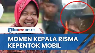 Detik-detik Kepala Mensos Risma Kepentok Mobil Damkar Saat Tinjau Lokasi Gempa di Cianjur Jawa Barat