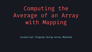 Average of Array with Mapping Function