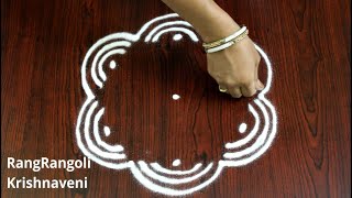 Easy Kolams for Pooja Room | Simple Pooja Muggulu with 3*2 dots  | Small Puja Rangoli | RangRangoli