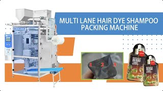 3 lane hair dye shampoo packing machine from Western packing