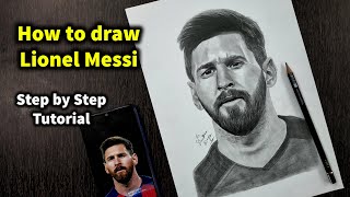 How to Draw Lionel Messi Step by Step Sketch tutorial - Part 2/ Pencil Shading, Blending, Hair