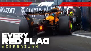 Most Red Flags EVER In F1 Qualifying! - Every Incident | 2025 Azerbaijan Grand Prix