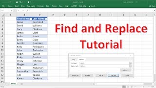 Excel 2016 - Find and Replace Tutorial