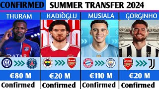 LATEST CONFIRMED TRANSFERS AND RUMOURS SUMMER 2024.🔥ft..Kadiòglu,Musiala,Jorginho,Marcus Thuram